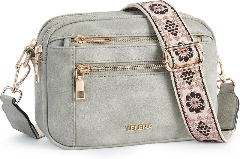 Telena Small Crossbody Bags For Women Vegan Leather Crossbody Purse With Adjustable Wide Strap For Daily Life - Image 1